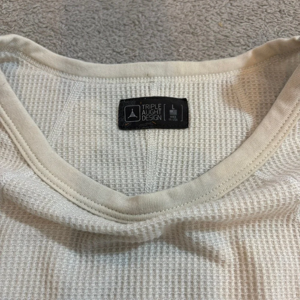 Triple Aught Design TAD Merino Wool Waffle Knit‎ Thermal Shirt Mens L Made USA
